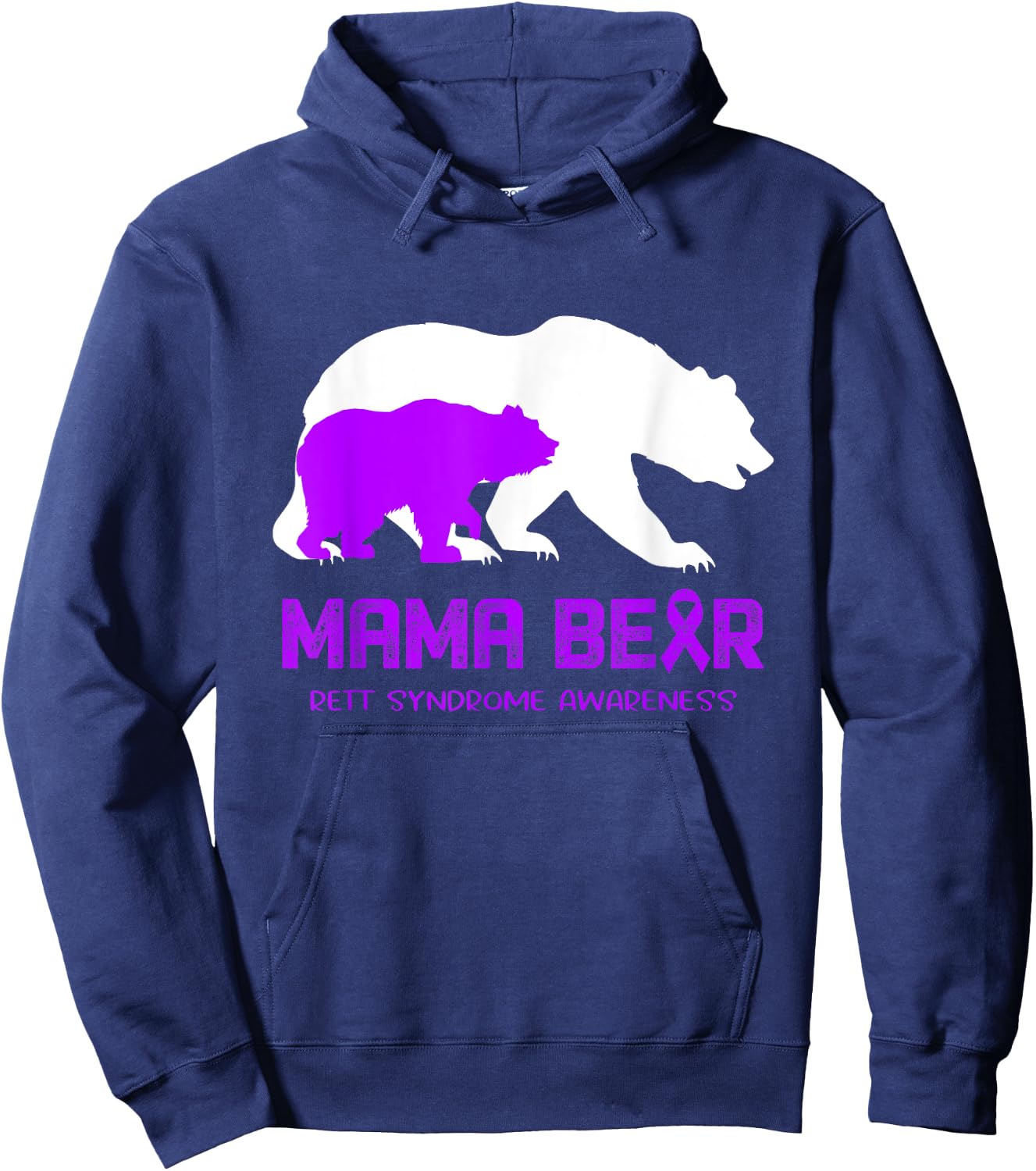 Mama Bear Rett Syndrome Awareness Shirt Men Hoodie - Hoodie | Navy