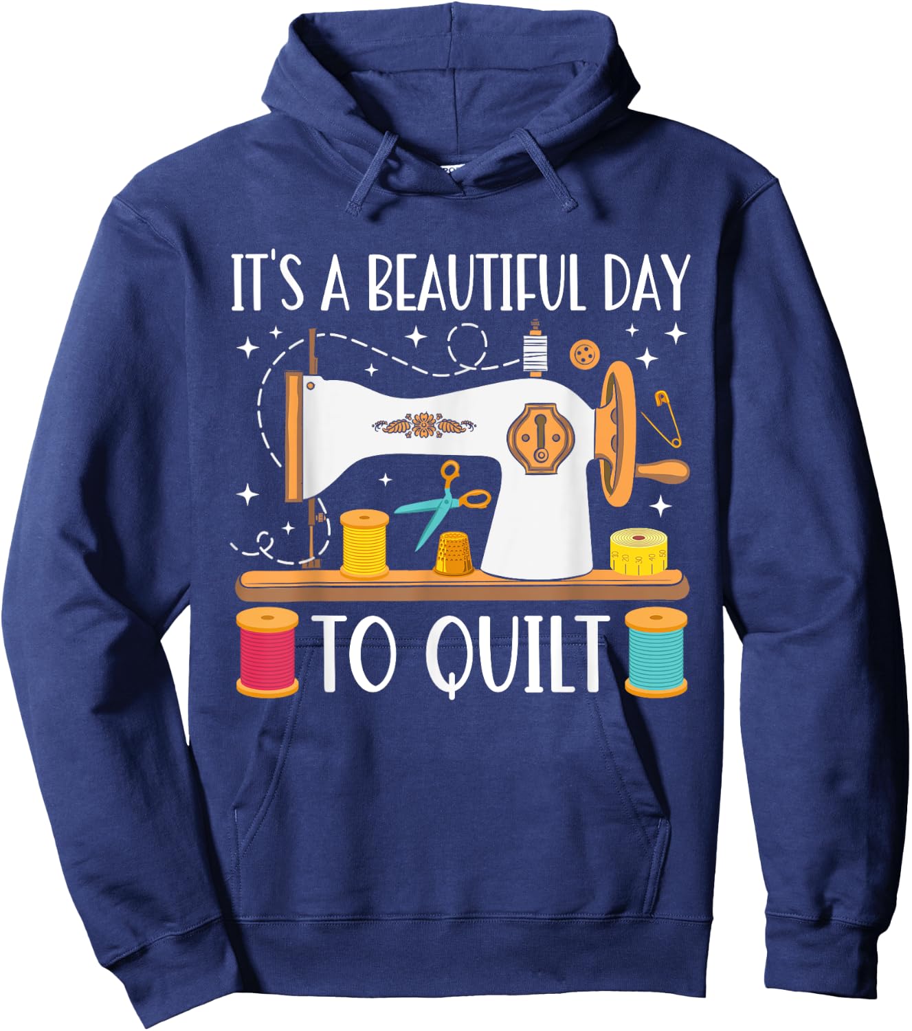 Funny Quilting Sewing Girls Fabric Quilt Quilter Hoodie - Hoodie | Navy