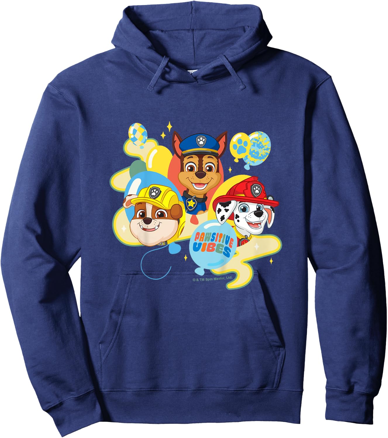PAW Patrol Pawsitive Vibes Cute Puppy Heads & Balloons Hoodie - Hoodie | Navy