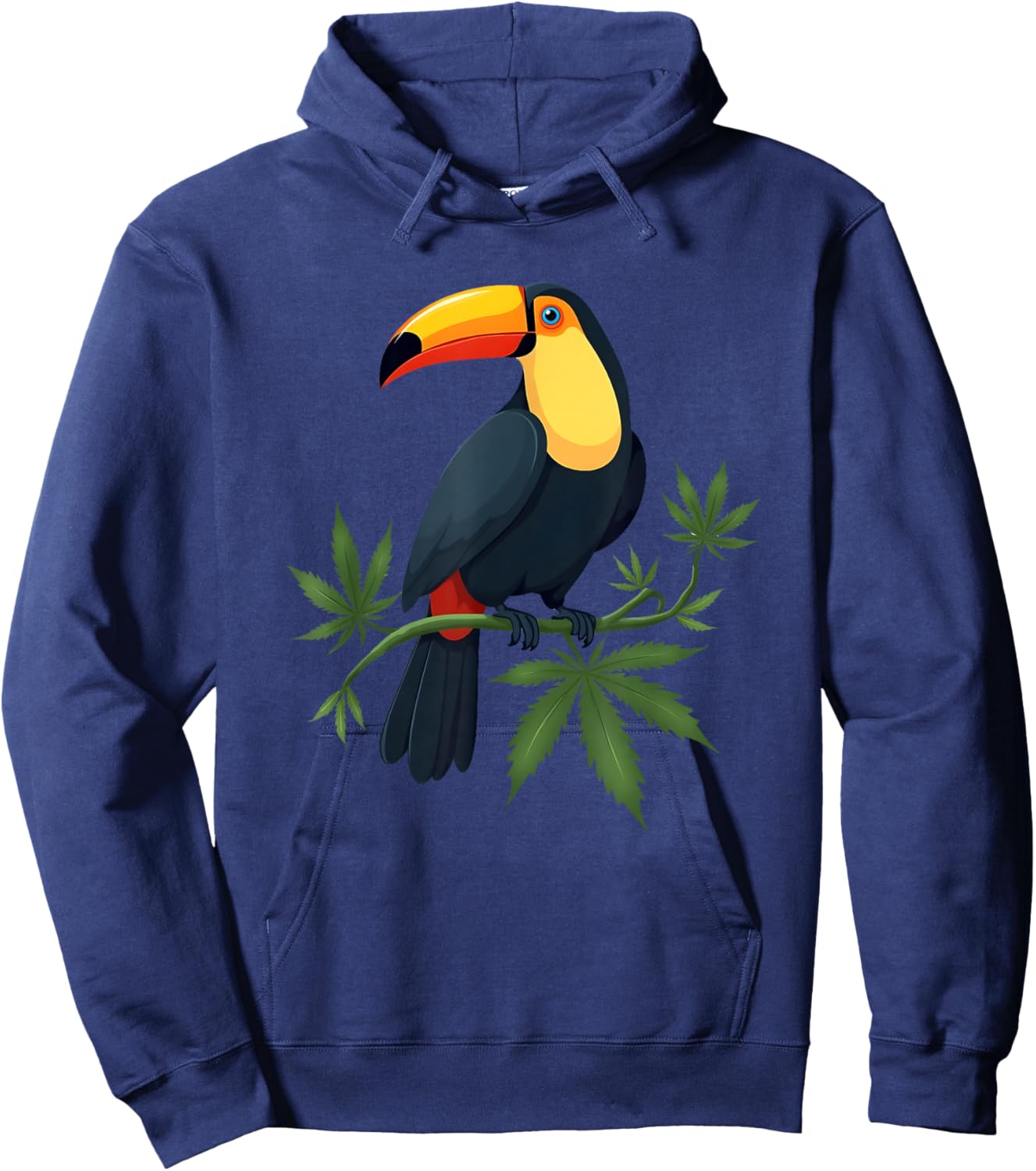 TUCAN sits on a cannabis vine 1 - Fan Fun Hoodie - Hoodie | Navy