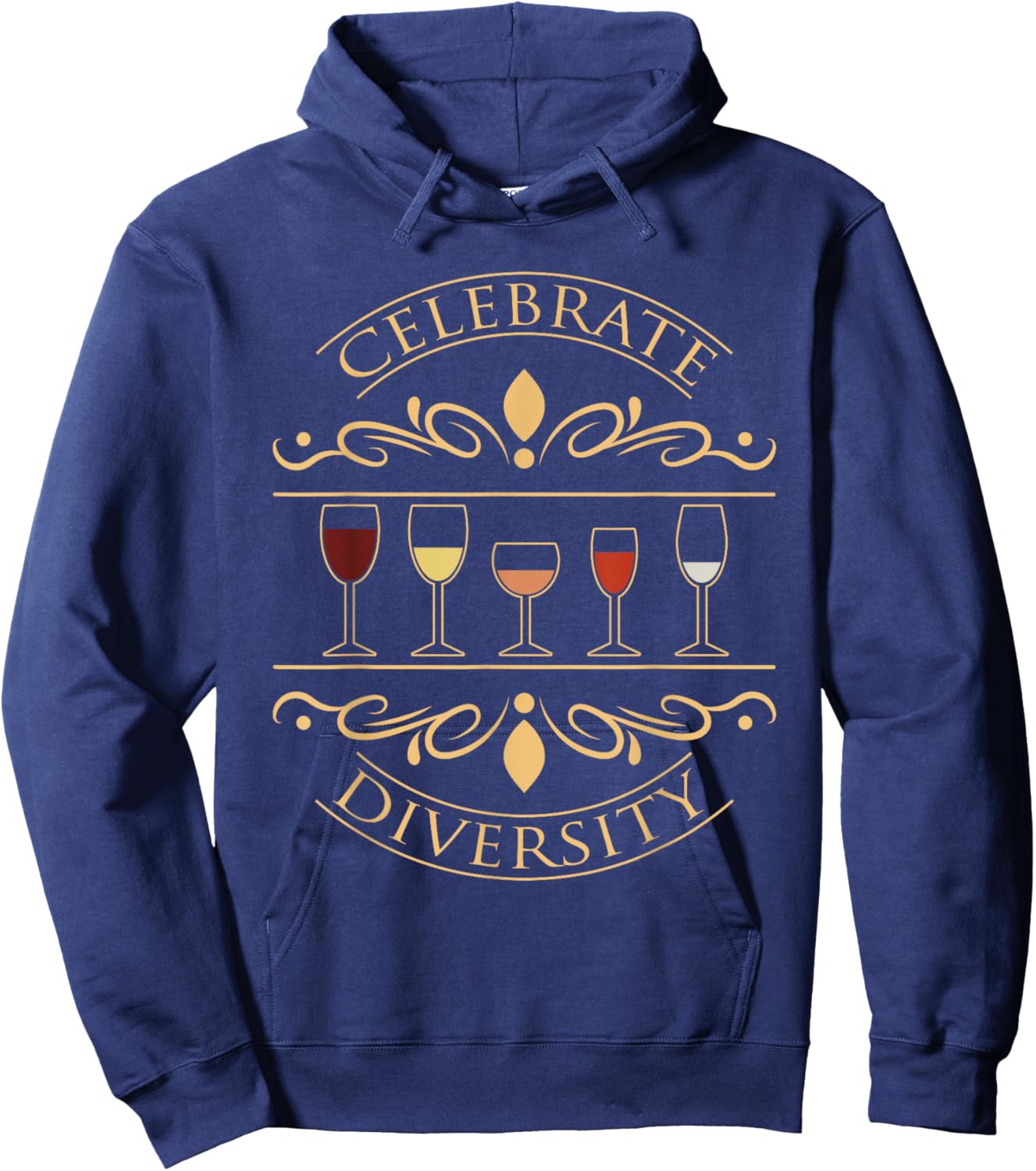 Funny Wine Gift Shirt Celebrate Diversity Wine Drinker Hoodie - Hoodie | Navy
