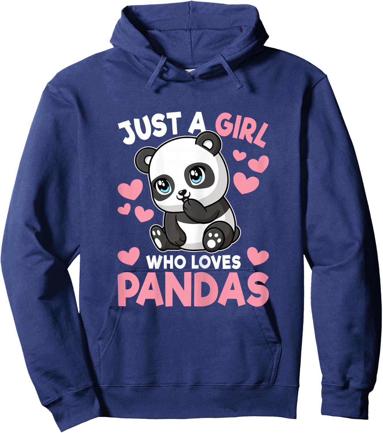 Just A Girl Who Loves Pandas Cute Panda Girls Kids Toddlers Hoodie - Hoodie | Navy