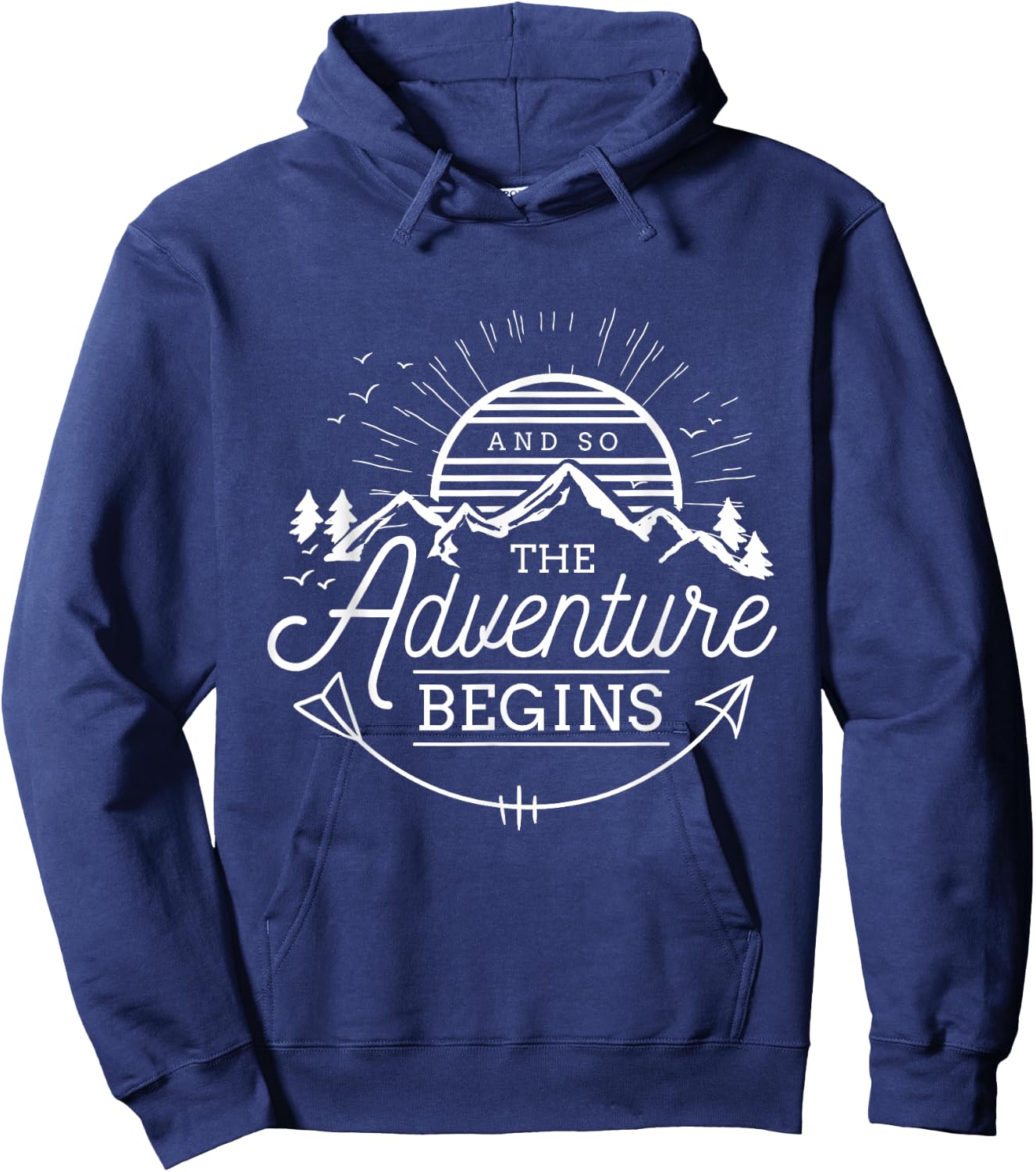 and So The Adventure Begins Adventure Camping Hoodie - Hoodie | Navy