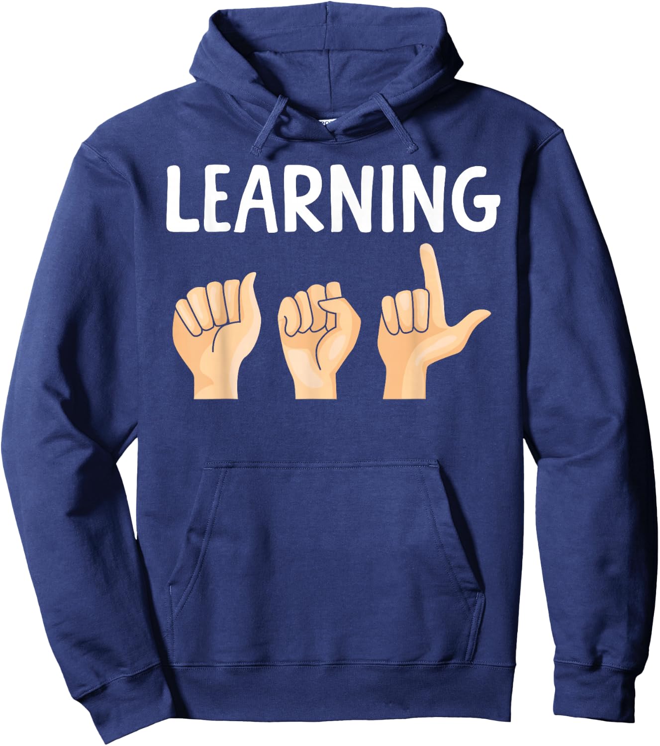 Sign Language Beginner Learning ASL Hoodie - Hoodie | Navy