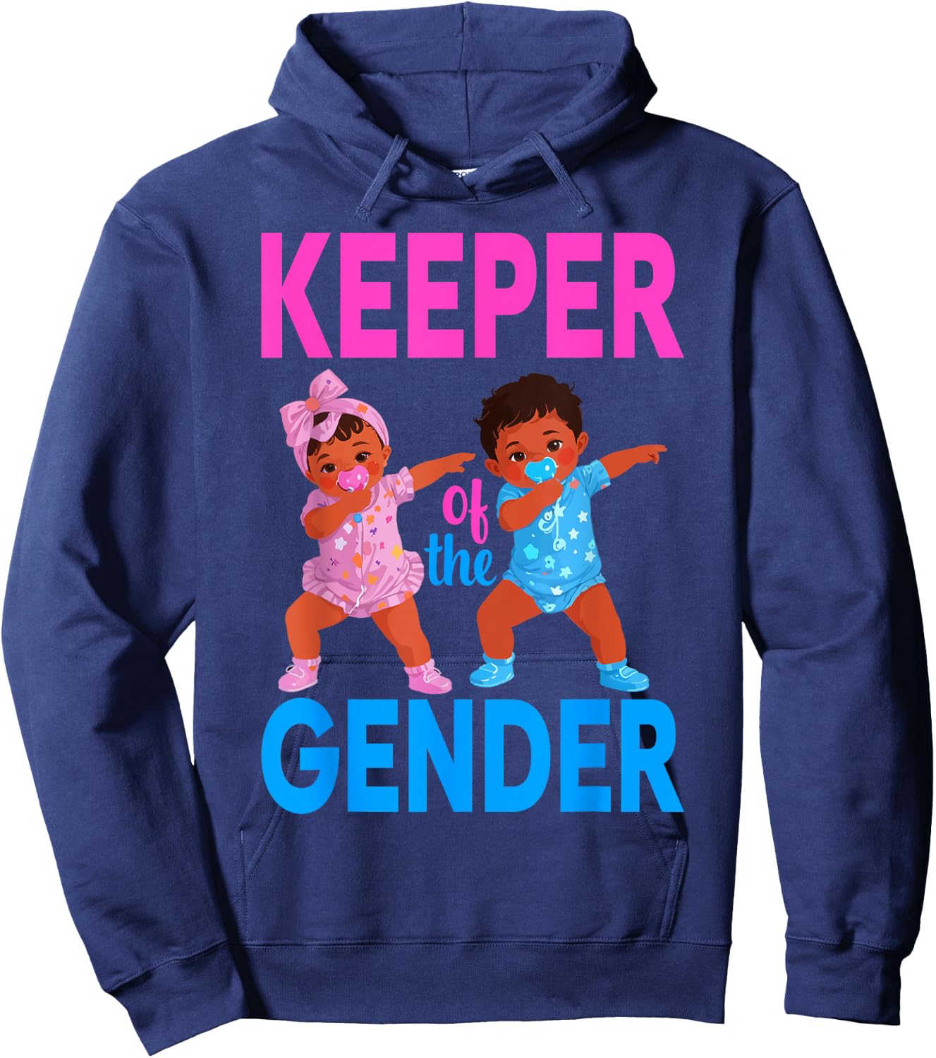 Keeper Of The Gender Reveal Black Baby Announcement Women Hoodie - Hoodie | Navy