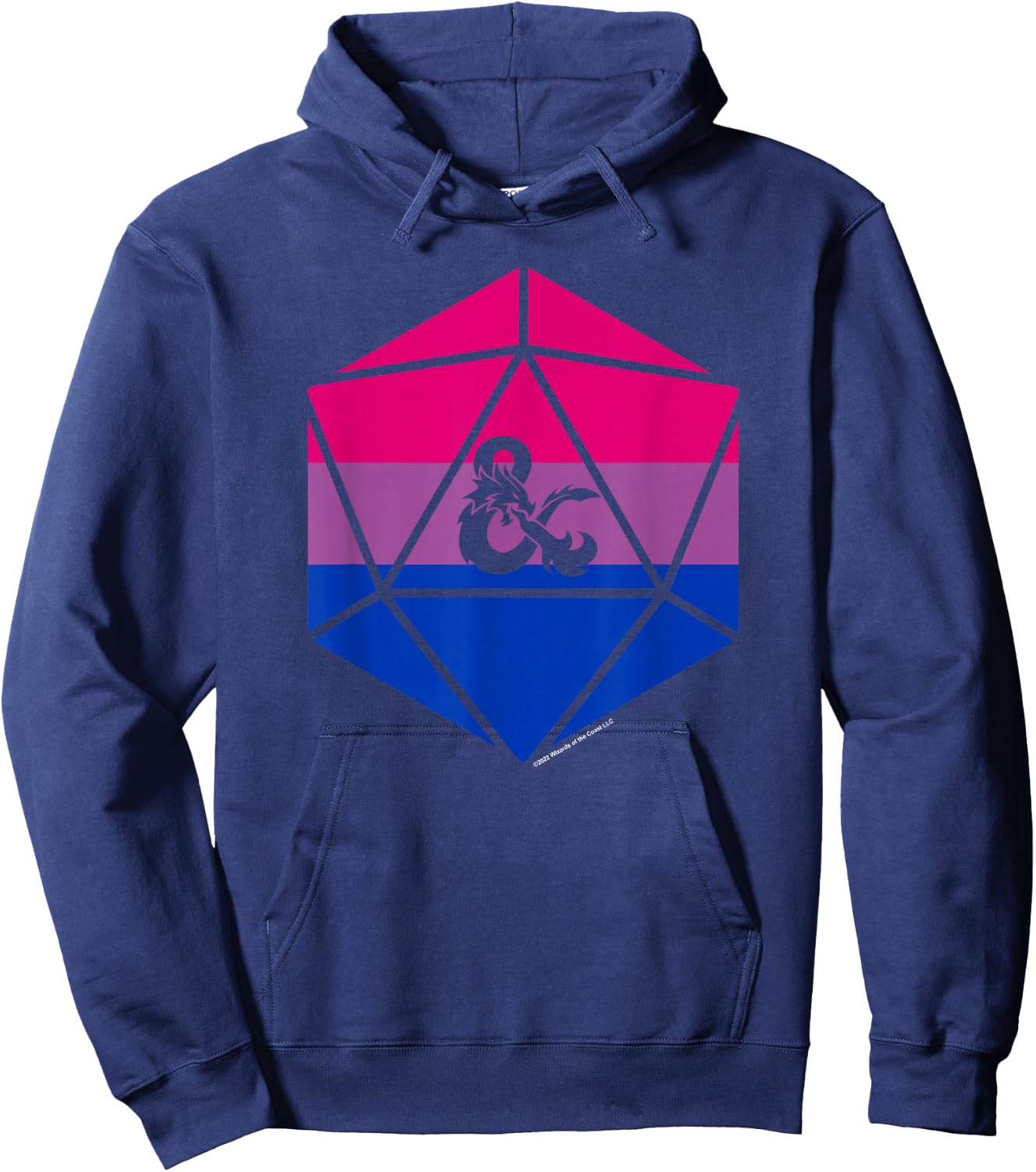 Dungeons & Dragons Bisexual Pride Flag Dice Logo Hoodie - Hoodie | Navy