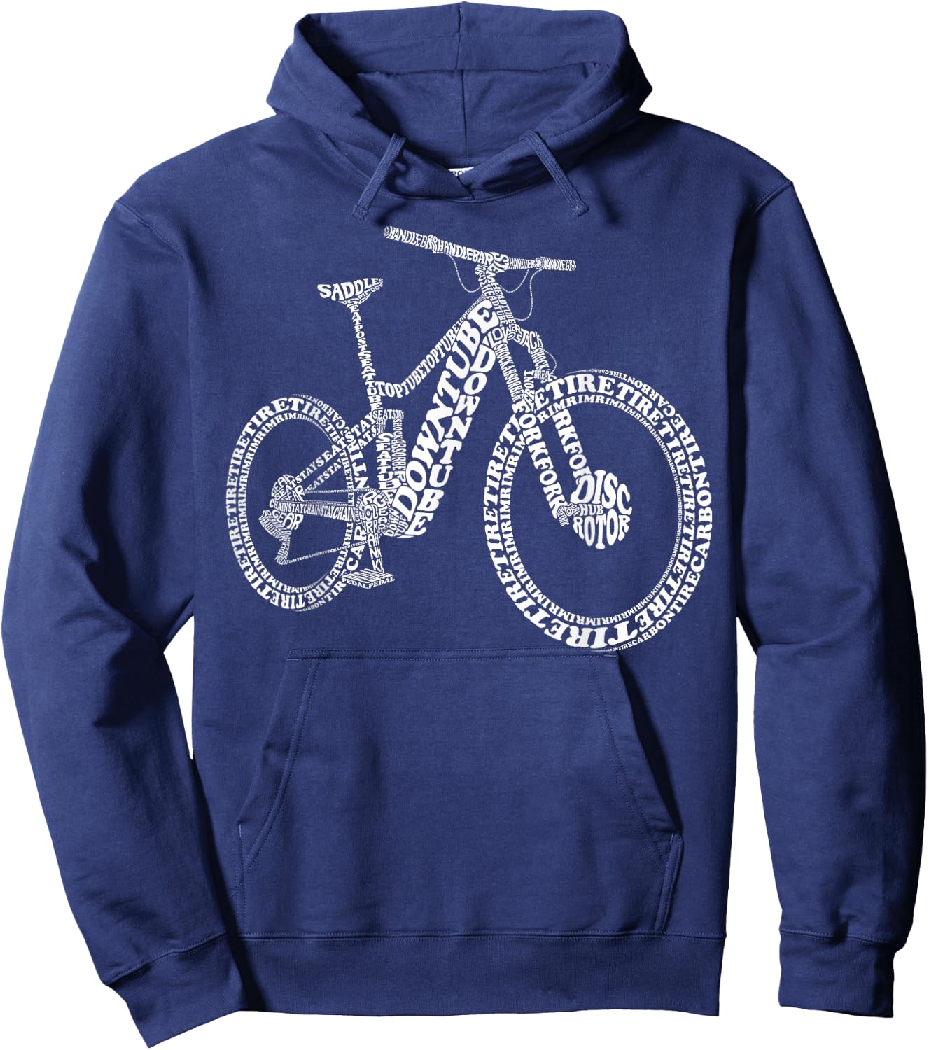 Bicycle Anatomy Biker Funny MTB Parts Mountain Bike Lover Hoodie - Hoodie | Navy