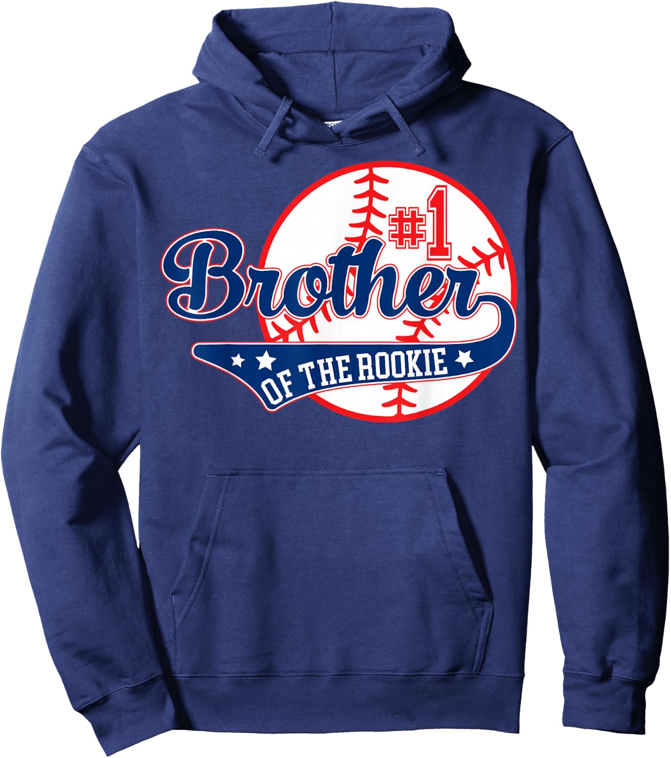 Brother of Rookie 1st Birthday Baseball Theme Matching Party Hoodie - Hoodie | Navy