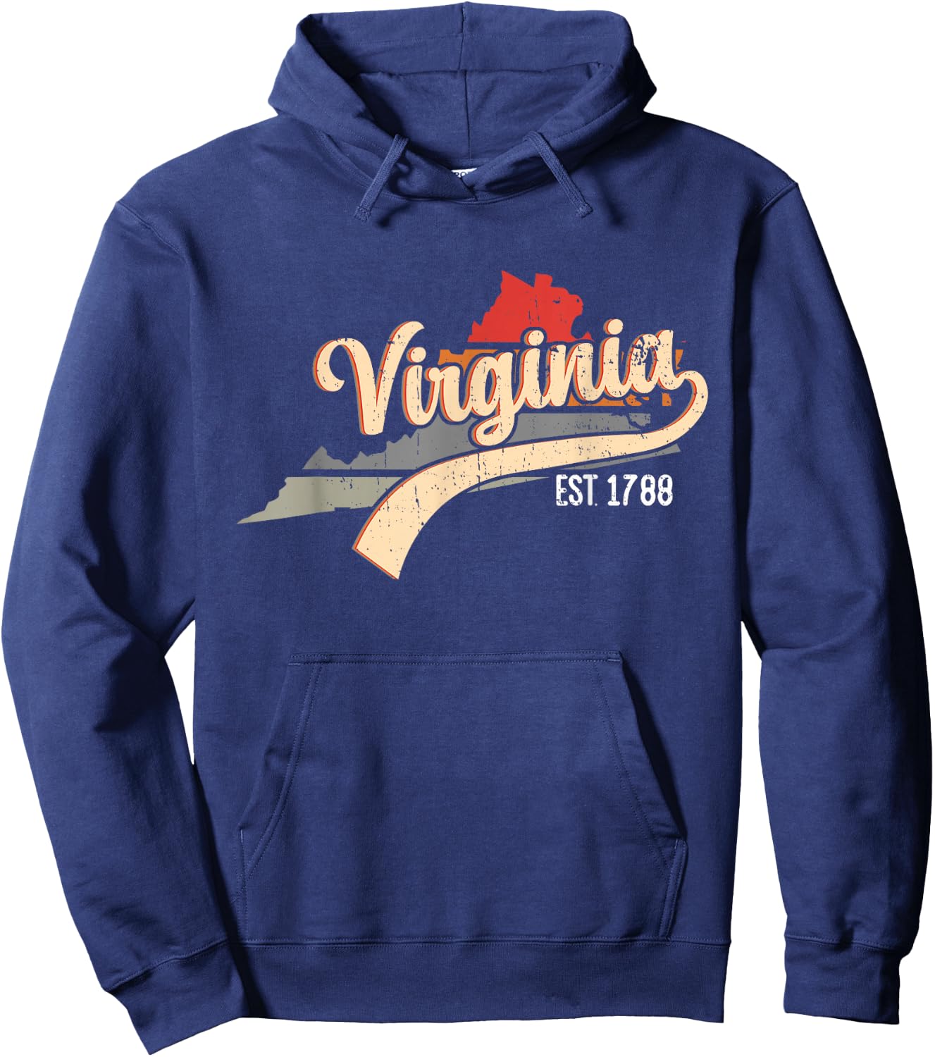 Virginia Home State VA Sunburst Vintage Retro Design Hoodie - Hoodie | Navy