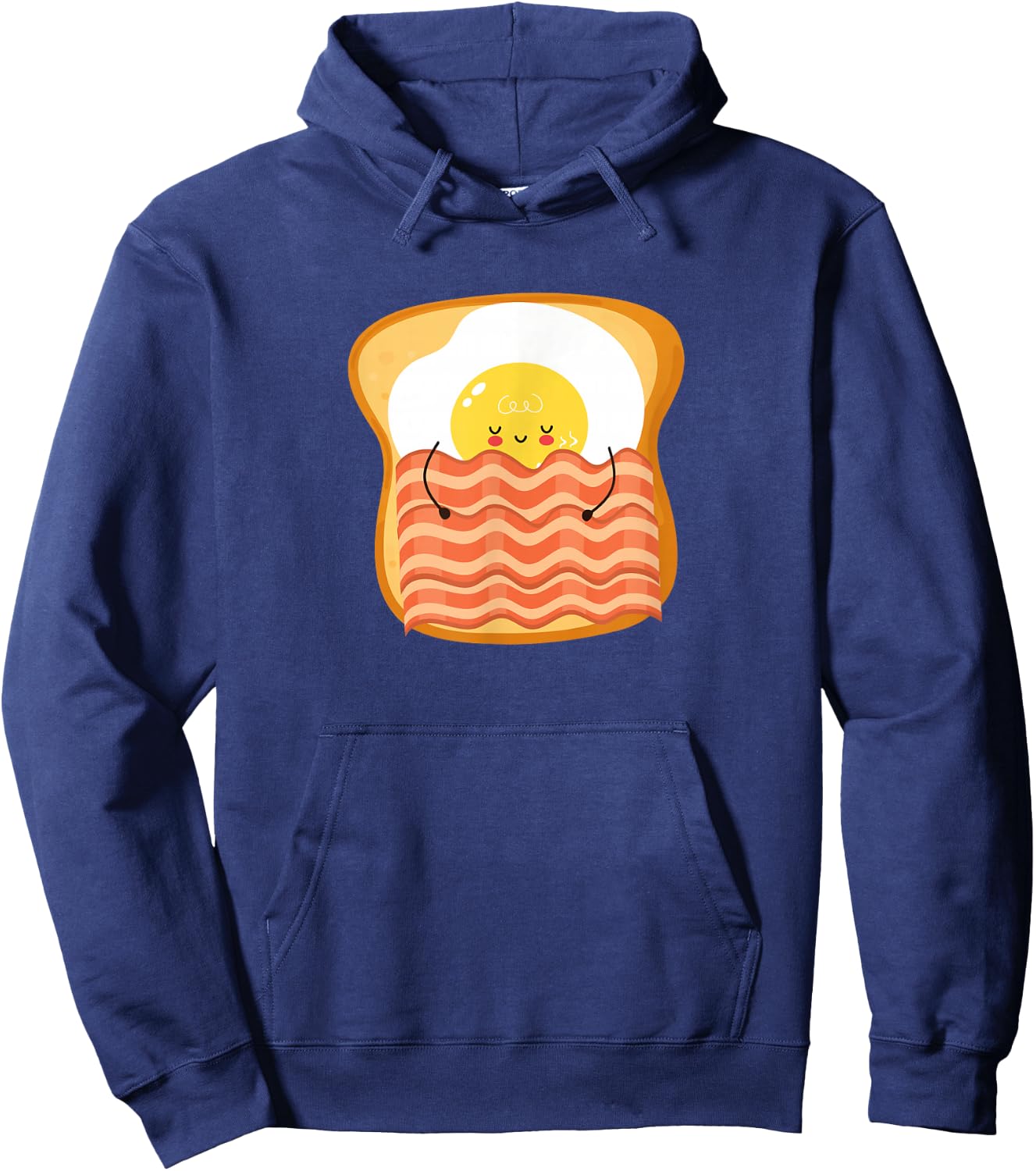 Bacon and Egg in Bed Fried Egg Sleeping Shirt Pajamas Pyjama Hoodie - Hoodie | Navy