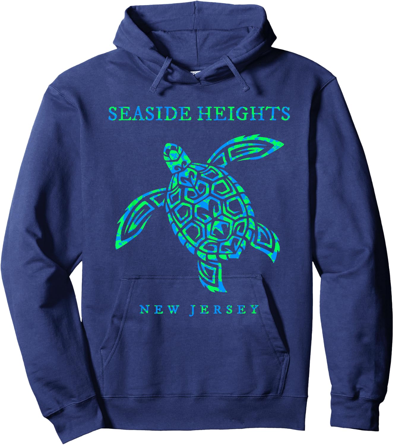 Seaside Heights New Jersey Sea Turtle Boys Girls Toddler Hoodie - Hoodie | Navy