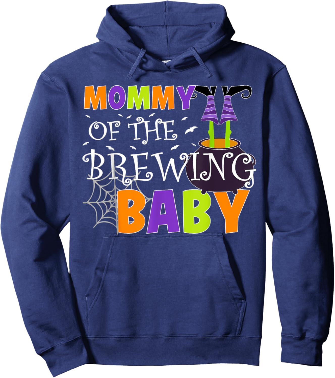 Mommy Of The Brewing Baby Halloween Witch Baby Shower Hoodie - Hoodie | Navy