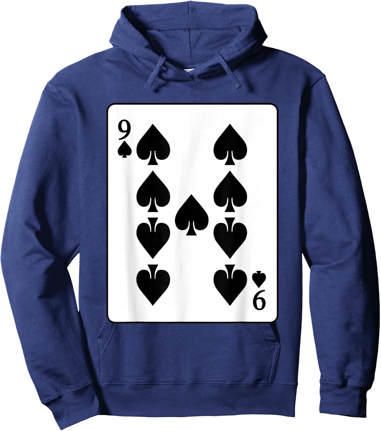 Nine Of Spades Playing Card Poker Player Costume Hoodie - Hoodie | Navy