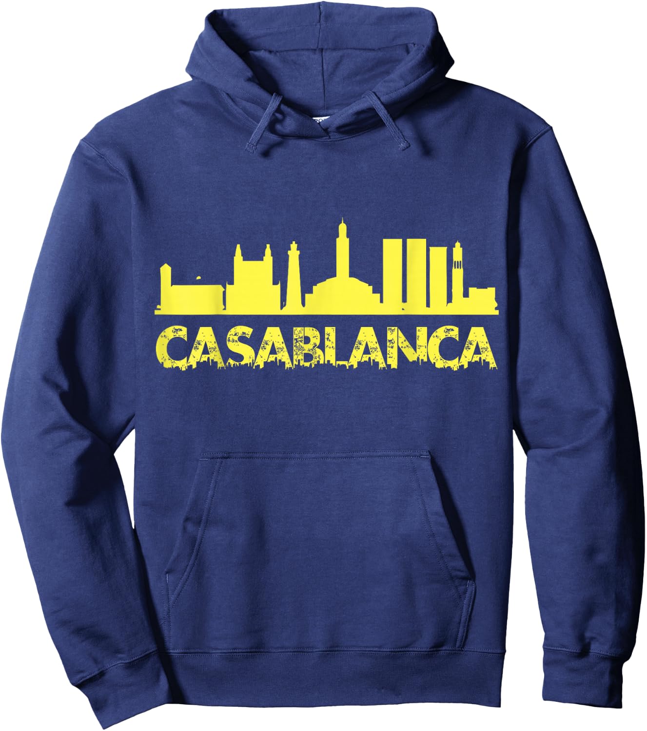 Casablanca Skyline Port City Atlantic Coast Morocco Hoodie - Hoodie | Navy