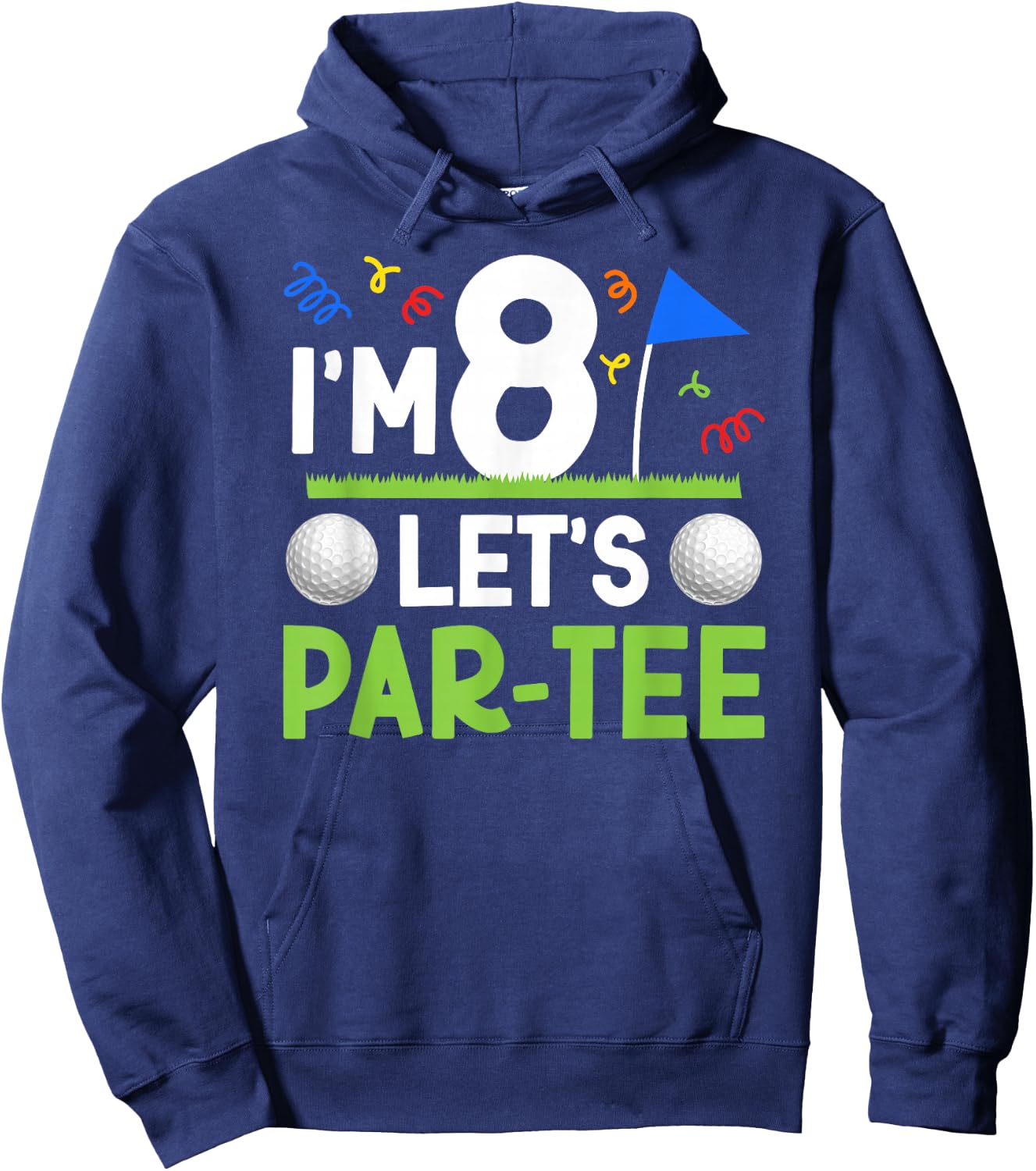 8th Birthday Party Golf Boy Eight Year Old Golfer Hoodie - Hoodie | Navy