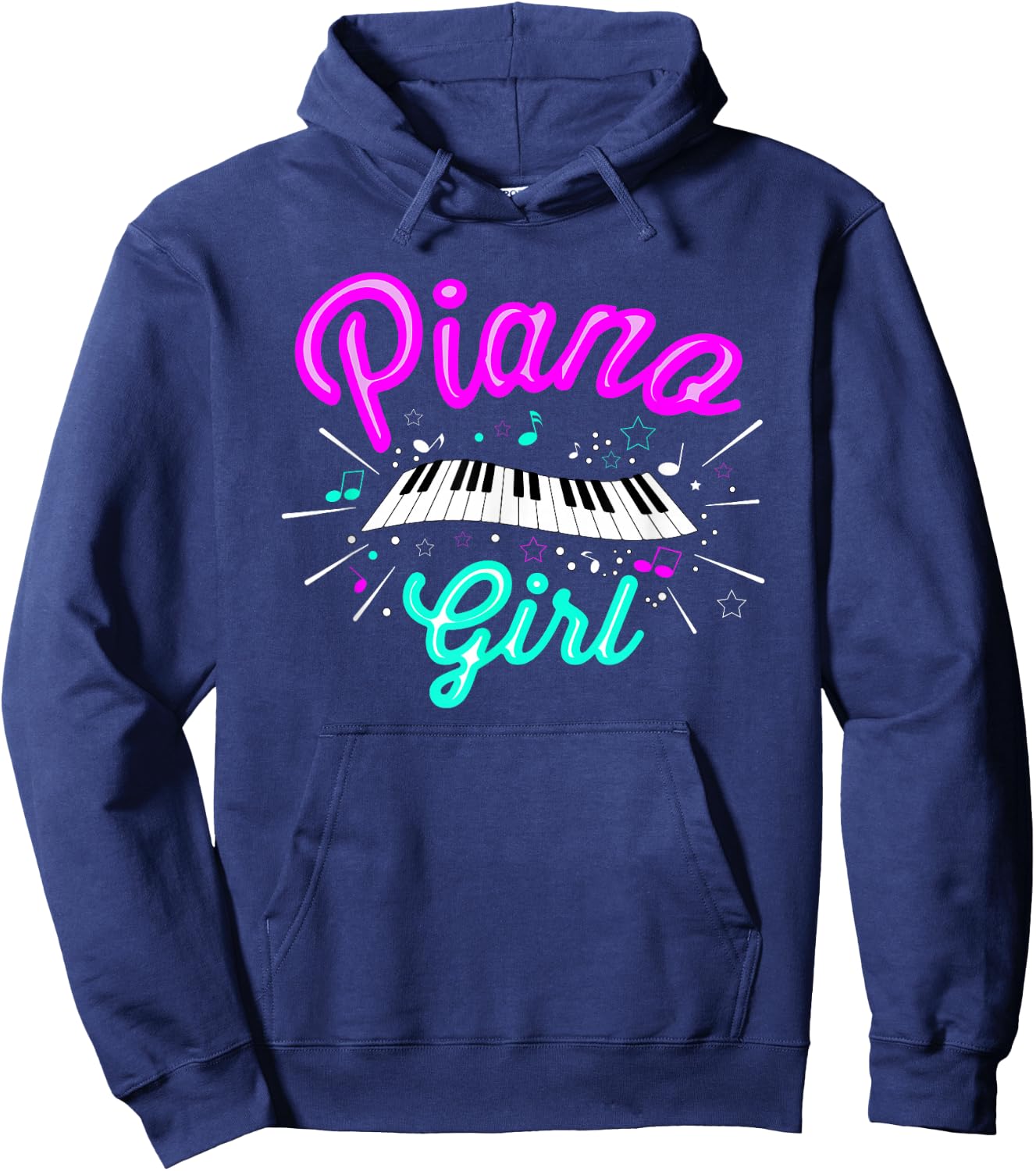 Piano Girl Funny Pianist Music Keyboardist Musician Outfit Hoodie - Hoodie | Navy