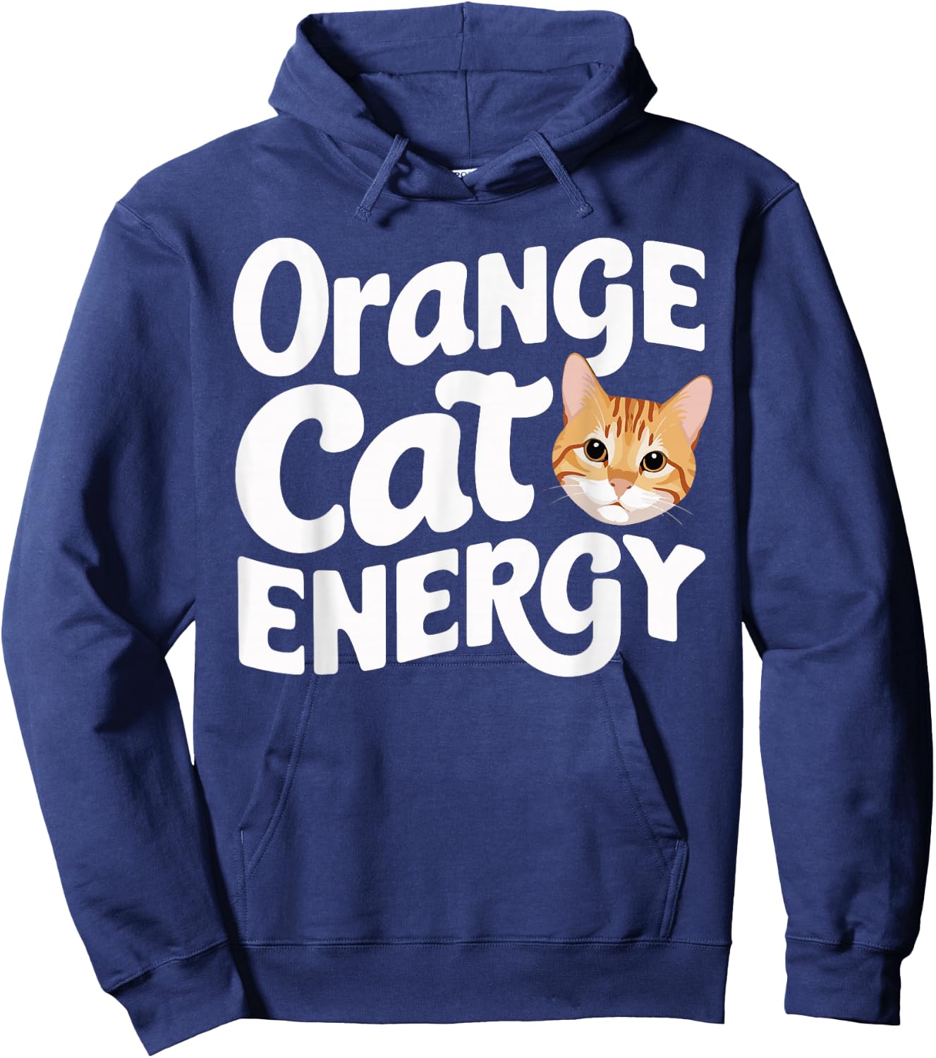 Animal Energy Feline Orange Cat Pet Owner -Adult Orange Cat Energy Hoodie - Hoodie | Navy