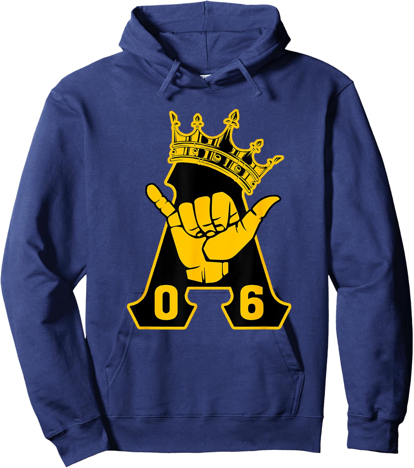 Alpha African 1906 Fraternity Hand Sign Crown Hoodie - Hoodie | Navy