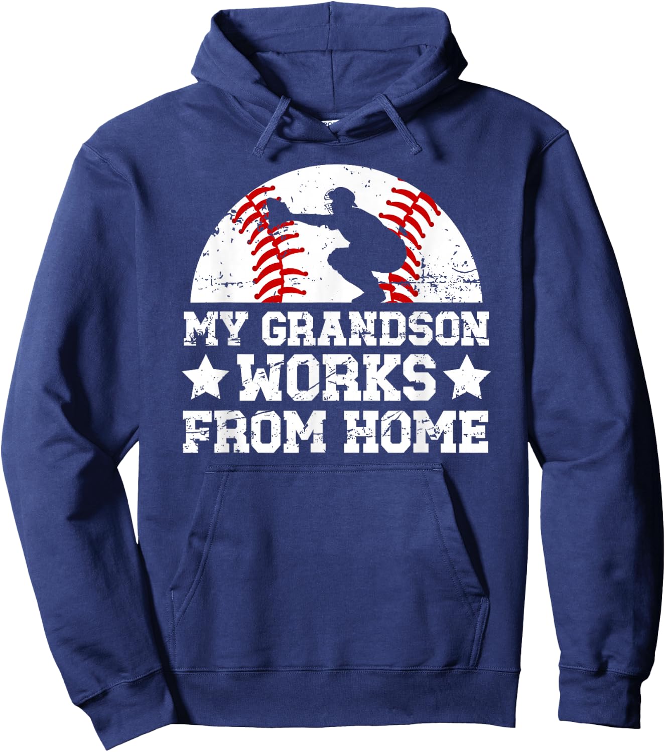 My Grandson Baseball Catcher Grandpa Of A Baseball Catcher Hoodie - Hoodie | Navy