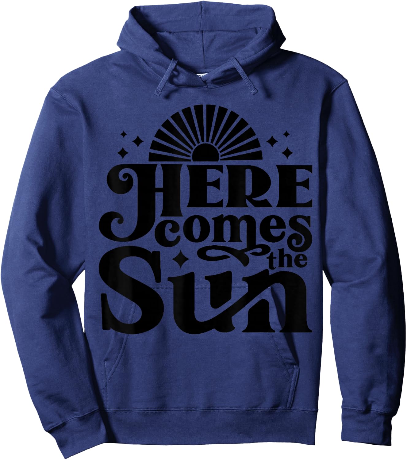 Here comes the Sun Groovy Vintage Retro Hoodie - Hoodie | Navy
