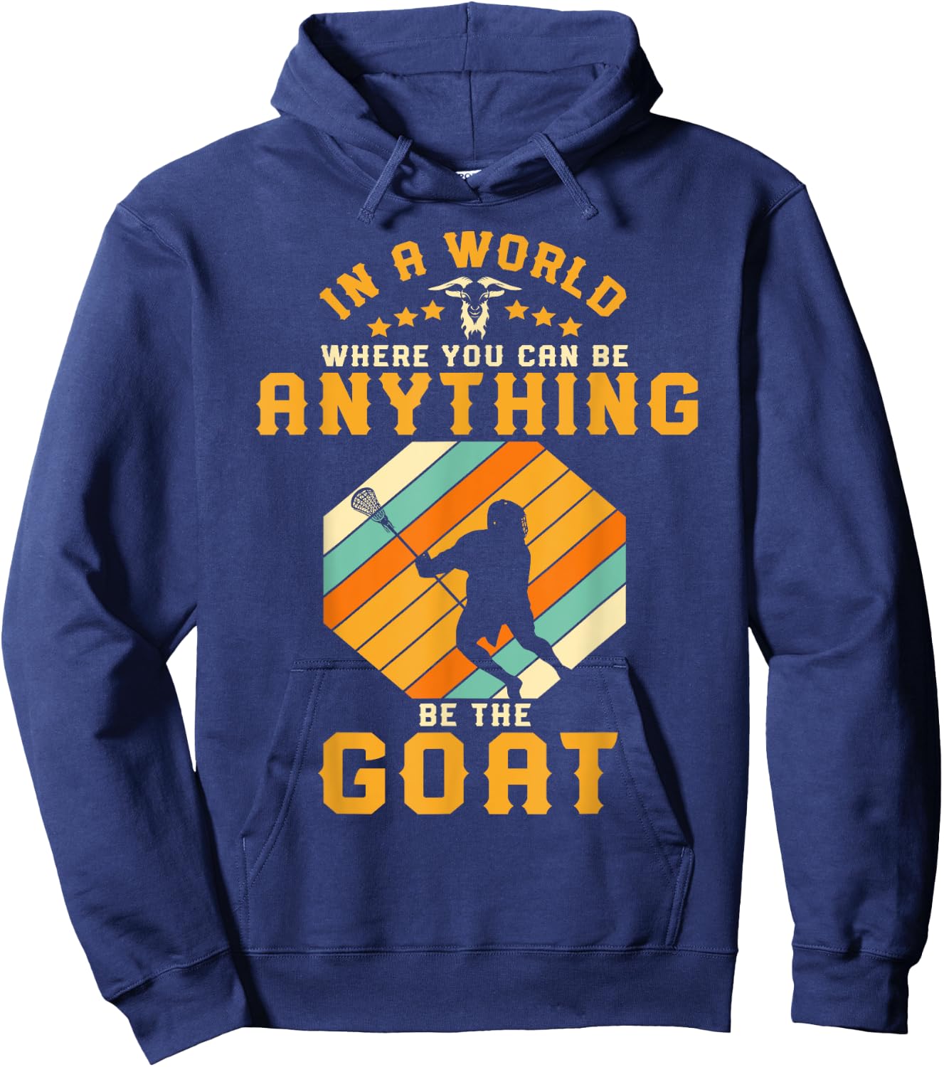 Vintage Lacrosse Retro Lax Rat Gift Lacrosse Player Hoodie - Hoodie | Navy