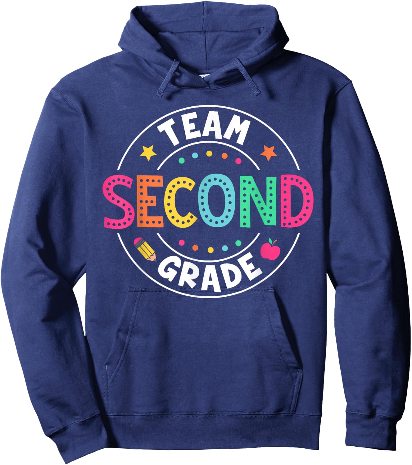 Team Second Grade Teacher Back To School 2nd Grade Squad Hoodie - Hoodie | Navy
