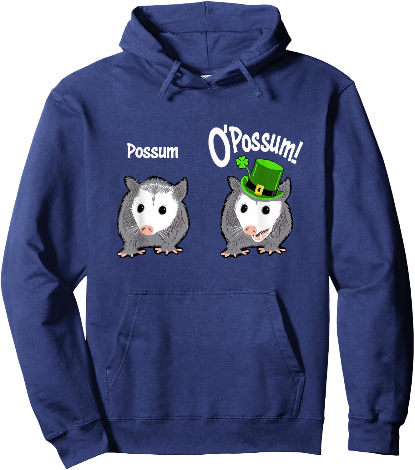 Possum O’Possum Funny Marsupial Saint Patrick’s Day Pun Hoodie - Hoodie | Navy