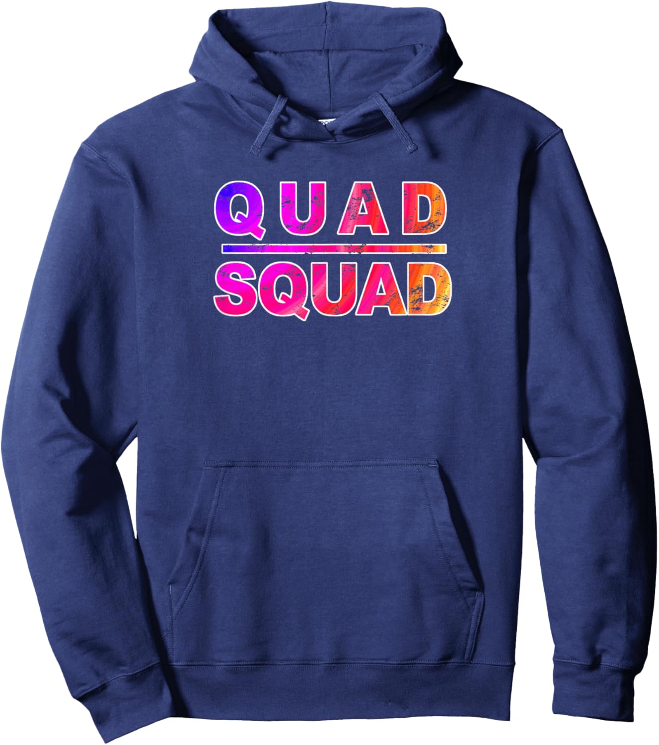 Quad Squad Gym Work Out, Inspirational Quote Hoodie - Hoodie | Navy