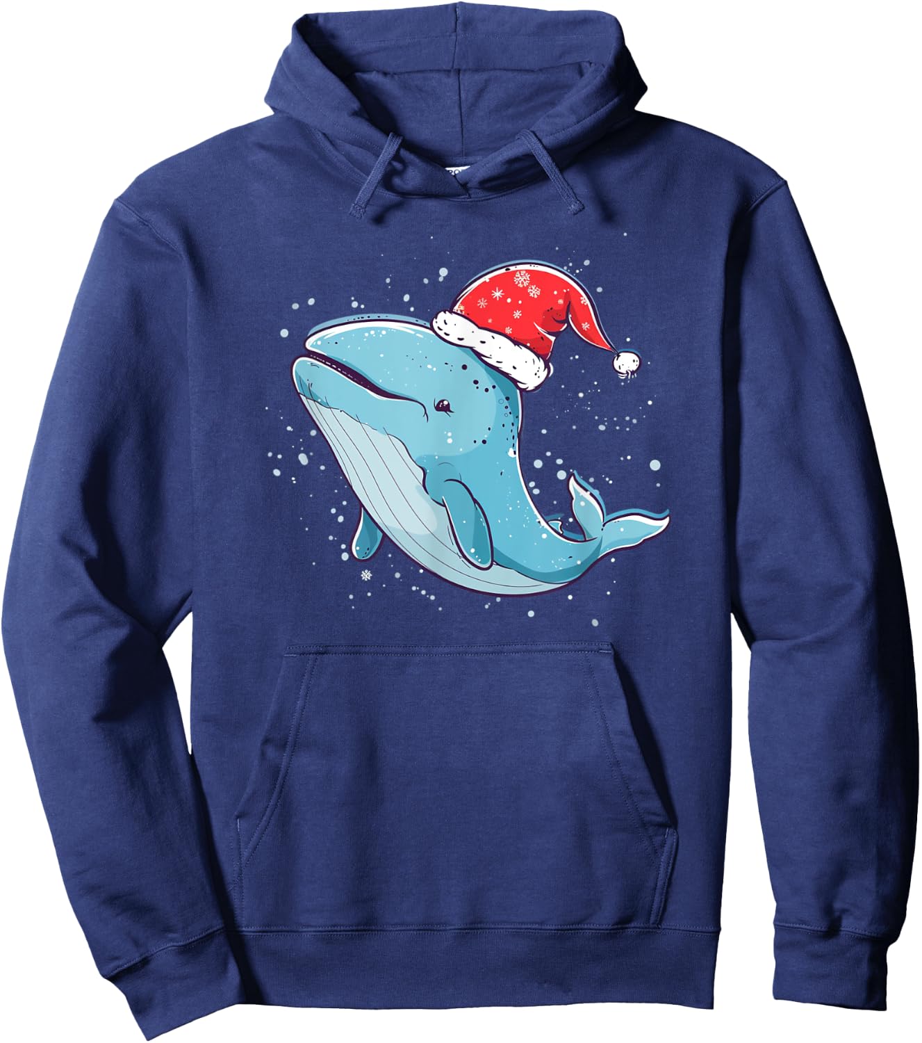 Cool Whale with Christmas Hat Costume for Boys and Girls Hoodie - Hoodie | Navy