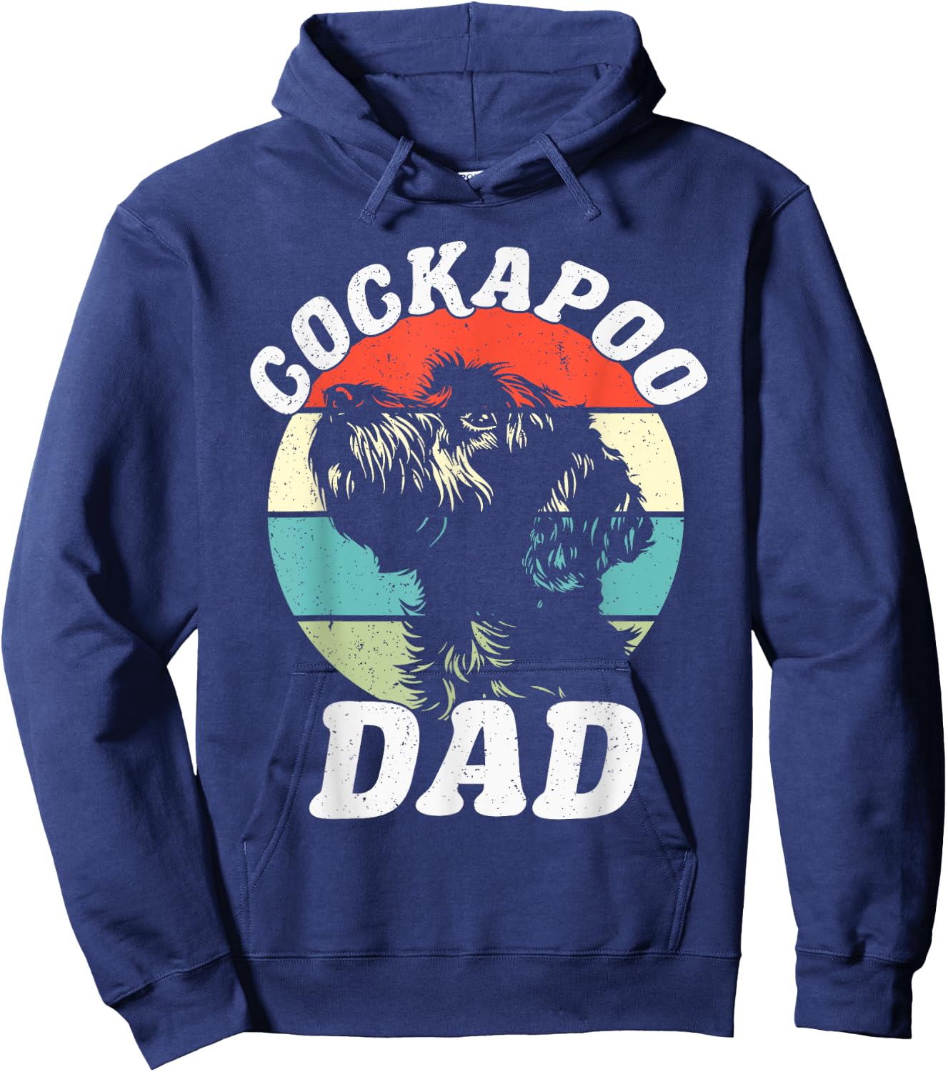 Cockapoo Dad Dog Funny Father's Day Vintage Pet Men Women Kids Hoodie - Hoodie | Navy
