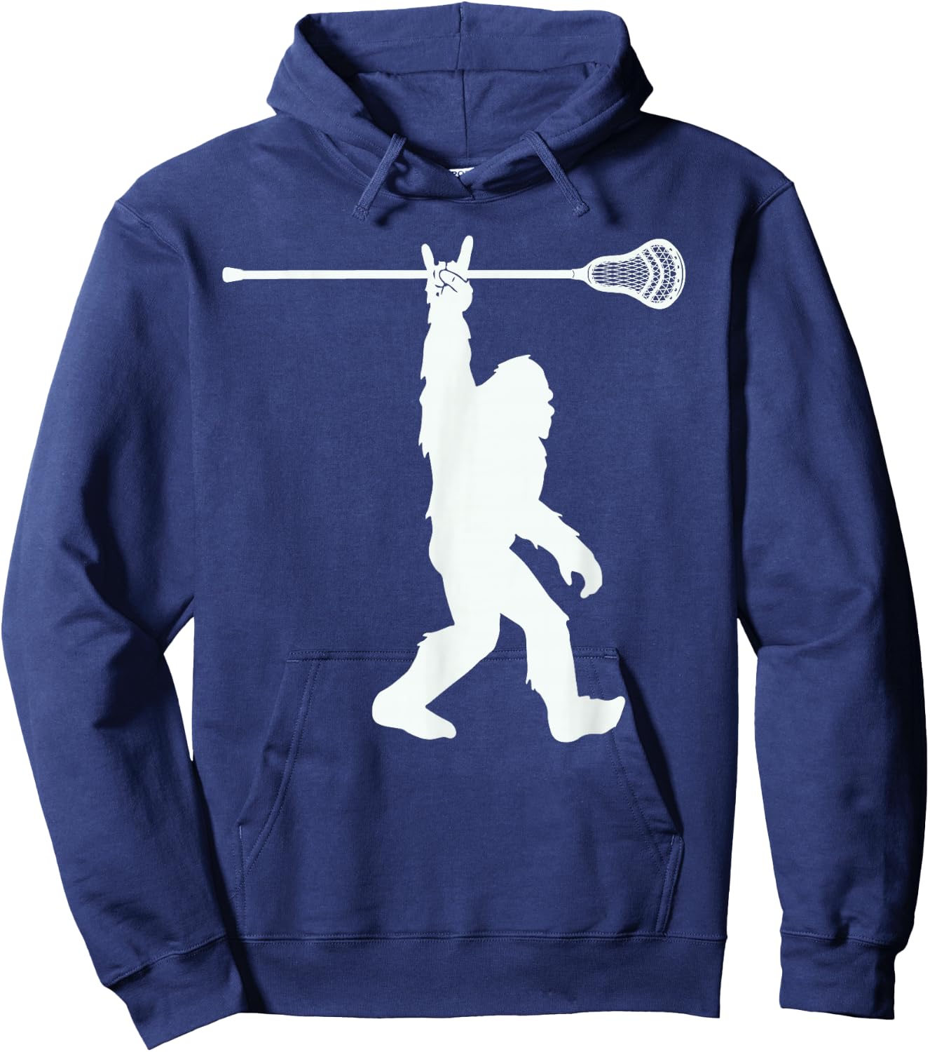 Lacrosse-Shirt Vintage Lax Bigfoot Sasquatch Youth Men Boys Hoodie - Hoodie | Navy
