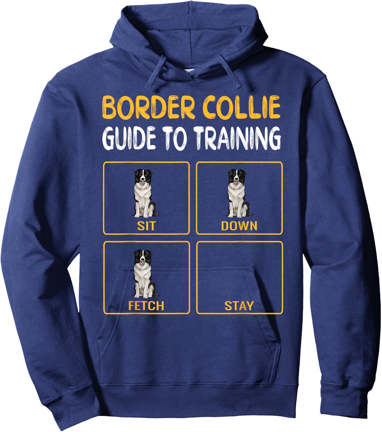 Funny Border Collie Guide to Training Dog Obedience Trainer Hoodie - Hoodie | Navy