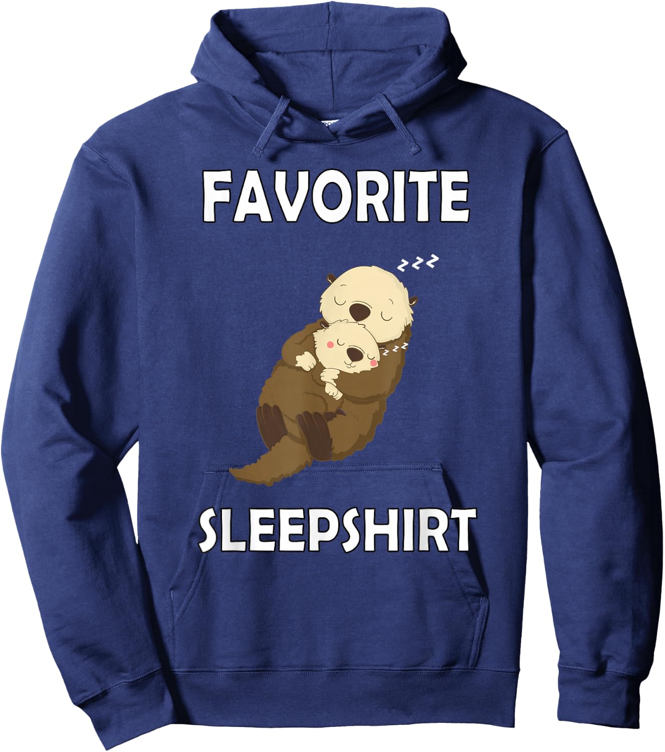 Otter nightgown sleep shirt pajamas pajamas Cute Animal Hoodie - Hoodie | Navy