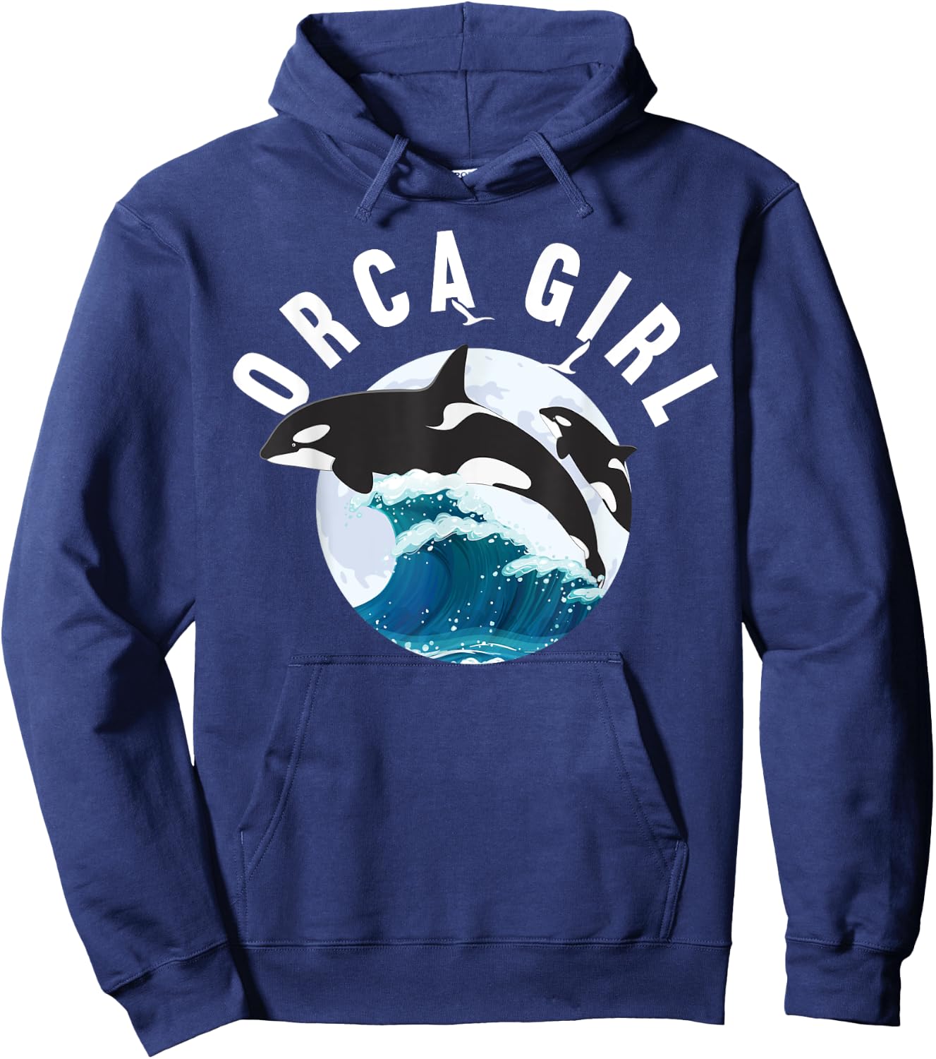 Orca Girl Wild Whale Family Sea Animal Wildlife Boys & Girls Hoodie - Hoodie | Navy
