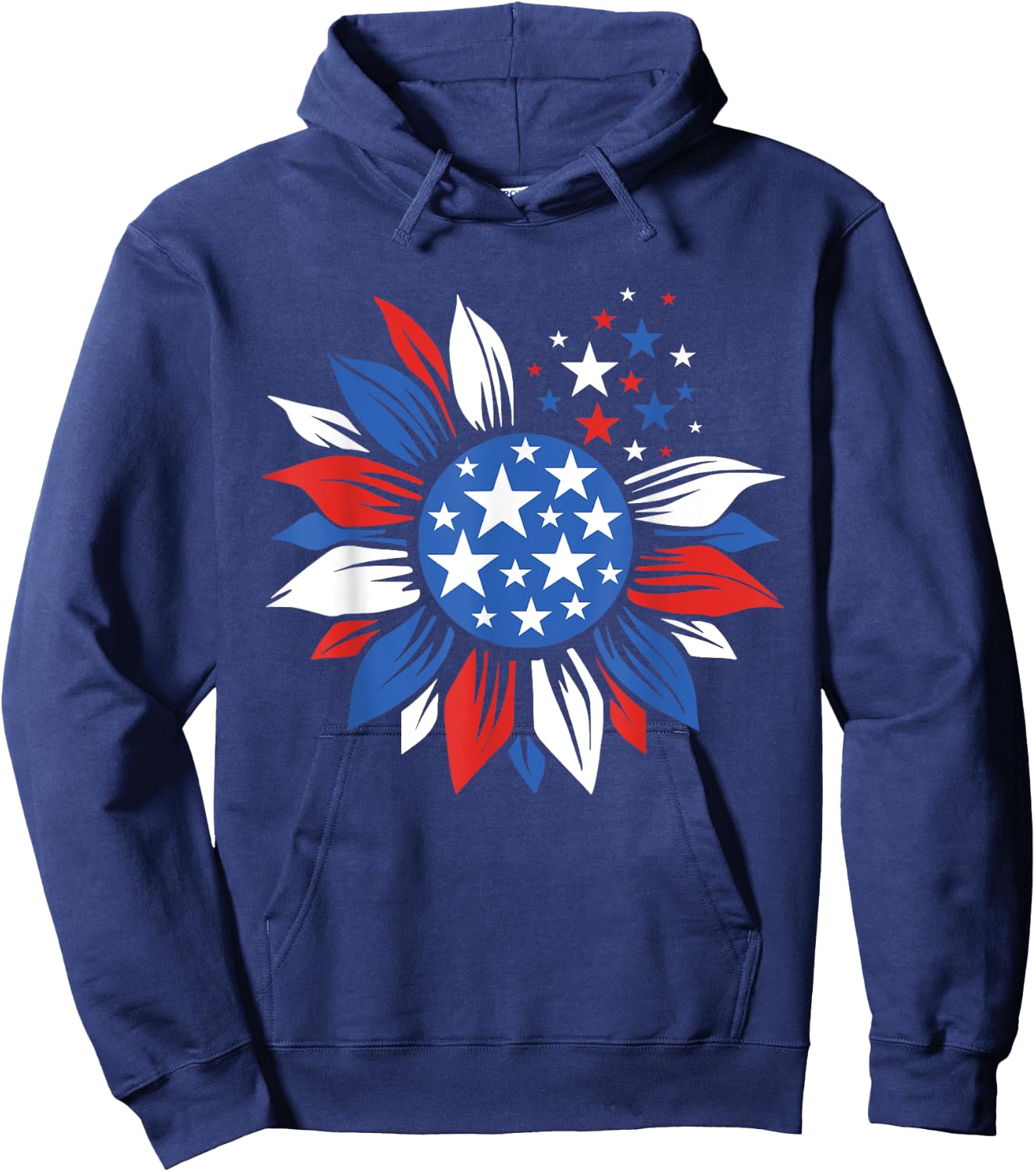 America Sunflower 4th Of July Patriotic American 4th Of July Hoodie - Hoodie | Navy