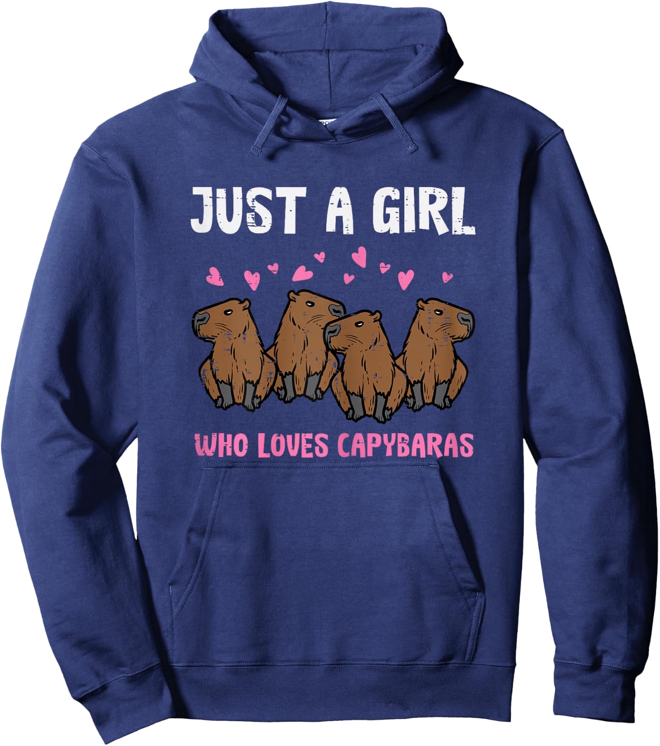 Just Girl Who Loves Capybaras Capy Girls Kids Youth Women Hoodie - Hoodie | Navy
