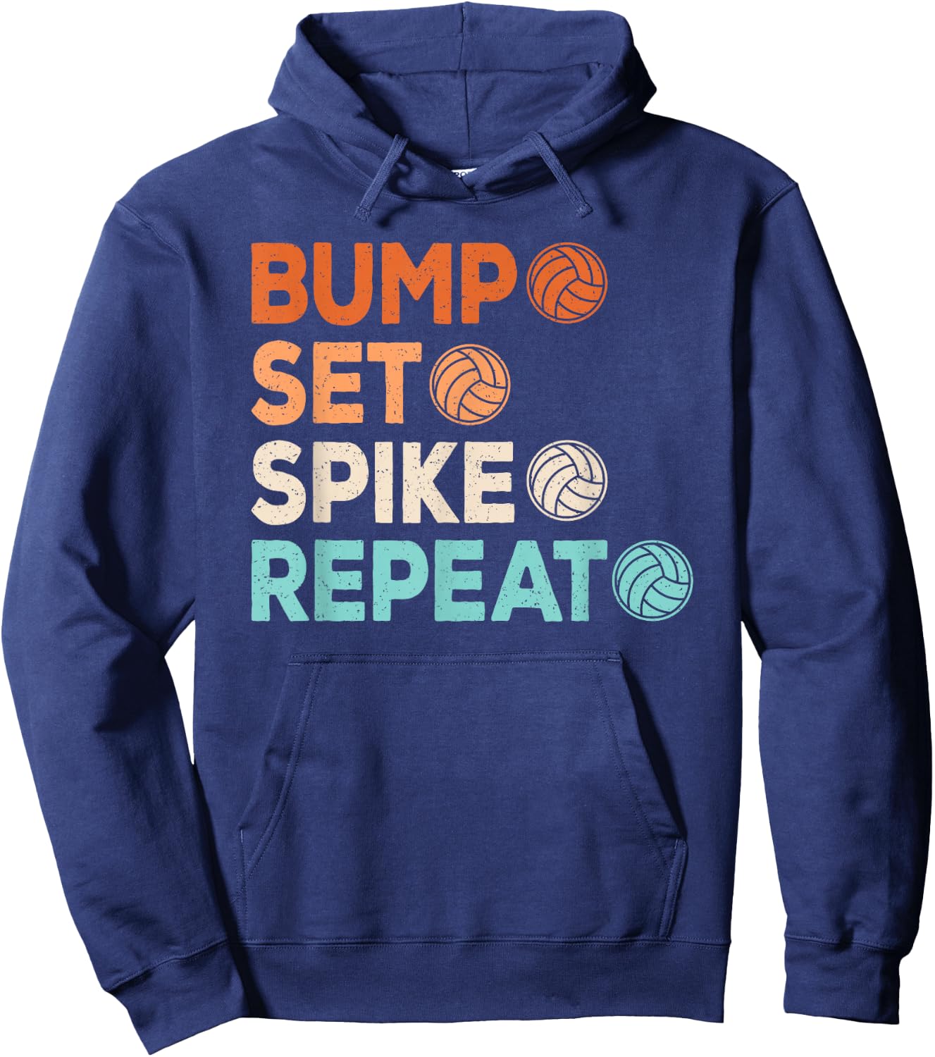 Bump Set Spike Repeat Volleyball Player Men Boys Kids Hoodie - Hoodie | Navy