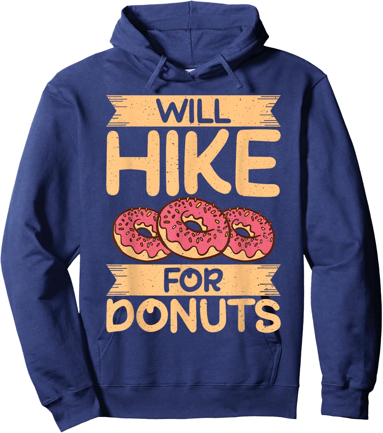 Will Hike for Donuts Lover Hiking Hoodie - Hoodie | Navy
