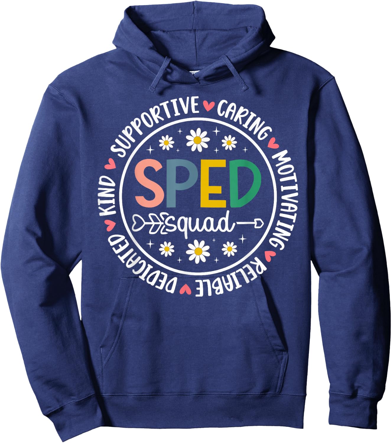 SPED Squad SPED Teacher Team Special Education Teacher Crew Hoodie - Hoodie | Navy