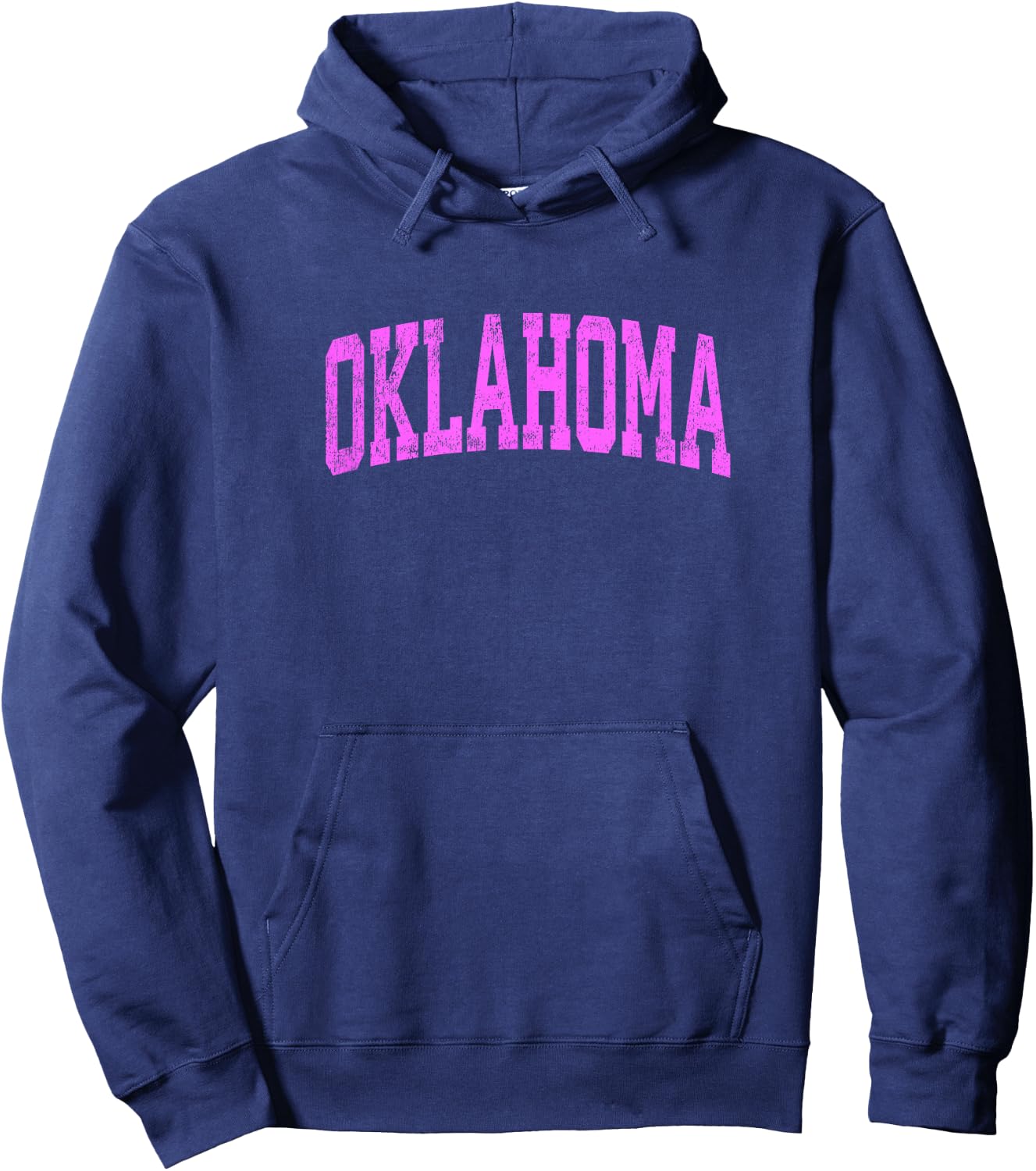 Oklahoma OK Vintage Athletic Sports Pink Design Hoodie - Hoodie | Navy