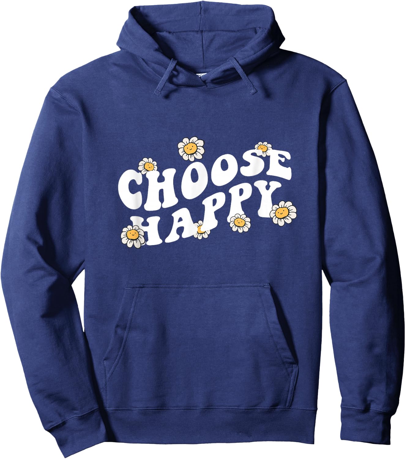 Choose Happy Shirt Groovy Happiness Quote Positive Message Hoodie - Hoodie | Navy