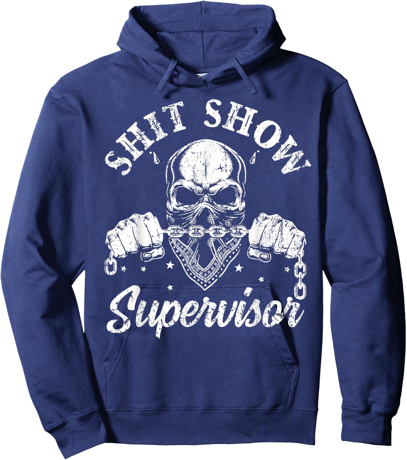 Cool Shit Show Supervisor Skull Skeleton Funny Sarcastic Hoodie - Hoodie | Navy