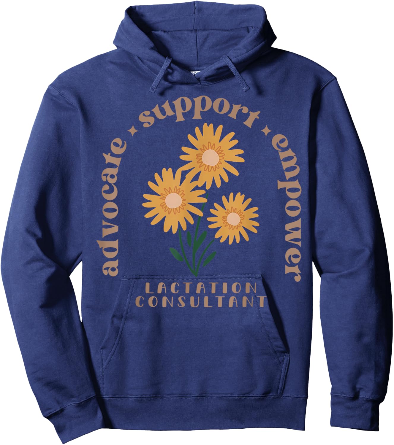 Lactation Consultant Flower Advocate Support Empower IBCLC Hoodie - Hoodie | Navy