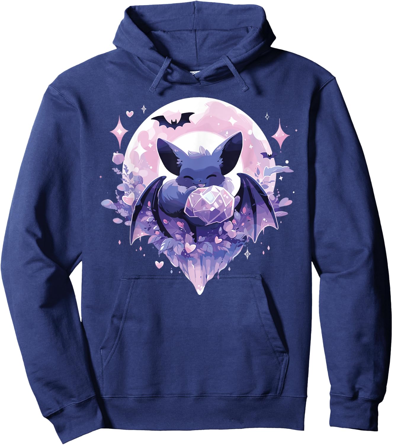 Cute Kawaii Witch Bat Crystal Alchemist Pastel Goth Hoodie - Hoodie | Navy