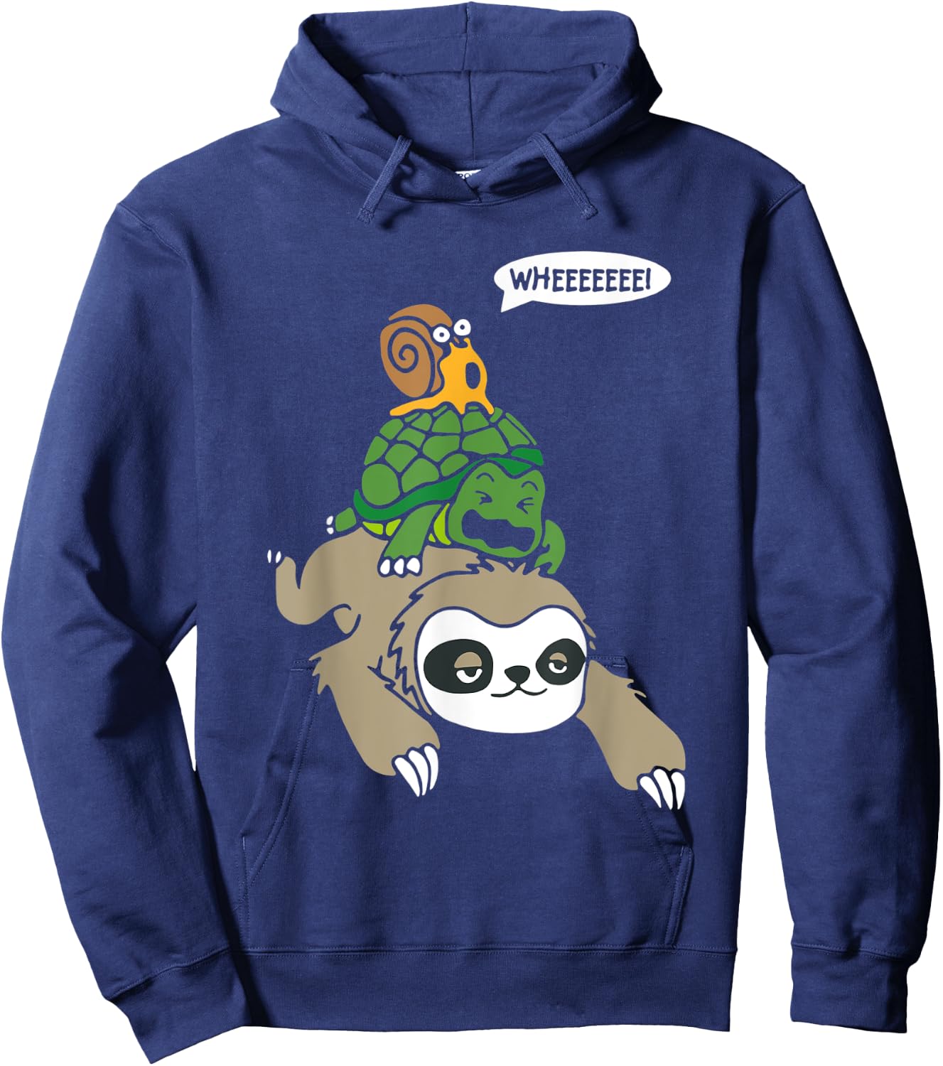Cool Sloth, Turtle and Snail Running Team Hoodie - Hoodie | Navy