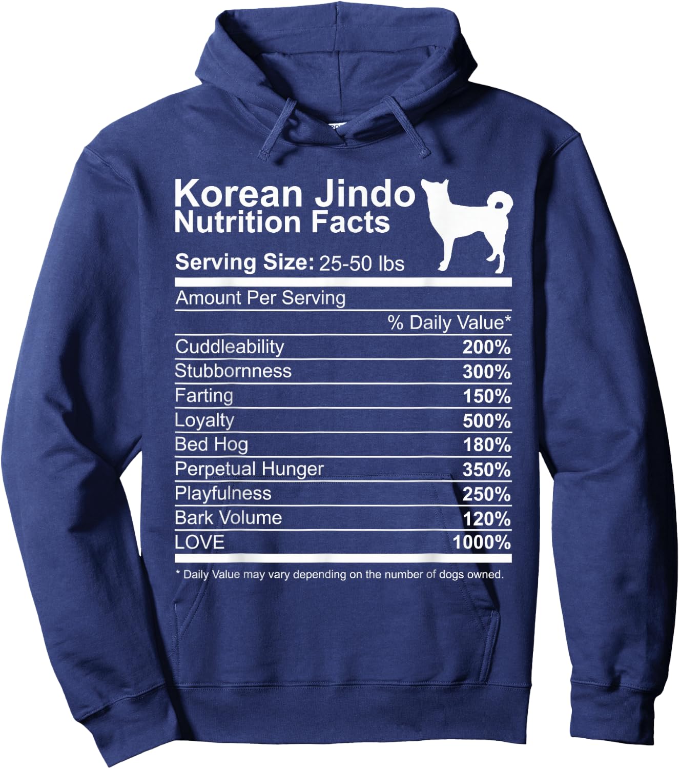 Funny Sayings for Korean Jindo Lovers Dog Dad Korean Jindo Dog Lover Dog Mom Hoodie - Hoodie | Navy