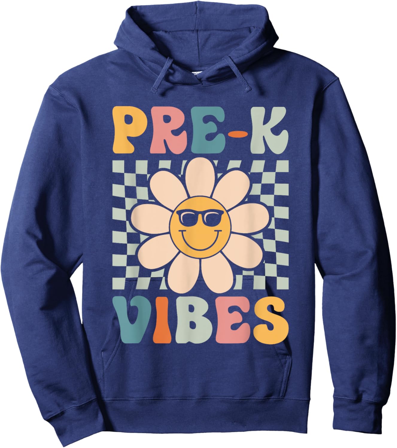 Pre-K Vibes - Pre Kindergarten Team Retro 1st Day of School Hoodie - Hoodie | Navy