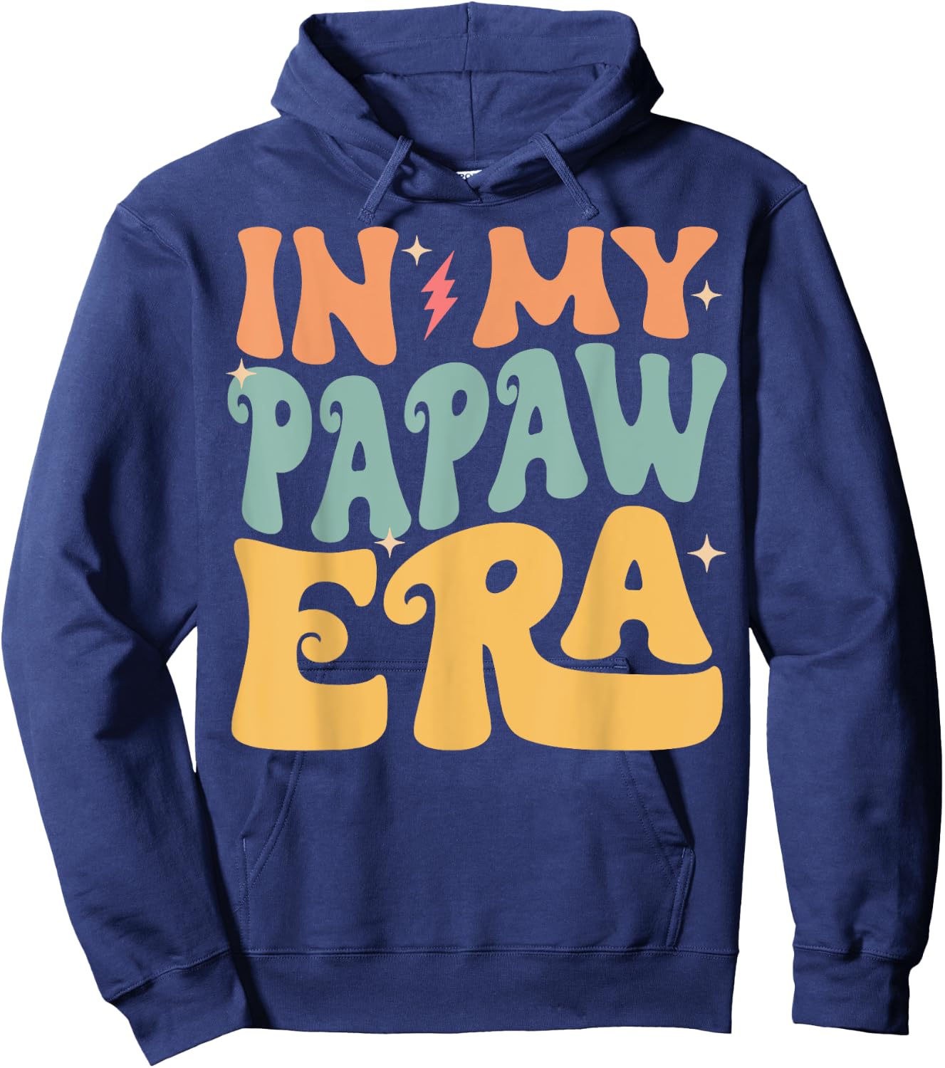 In My PAPAW Era Groovy Funny Grandpa Father's Day Hoodie - Hoodie | Navy