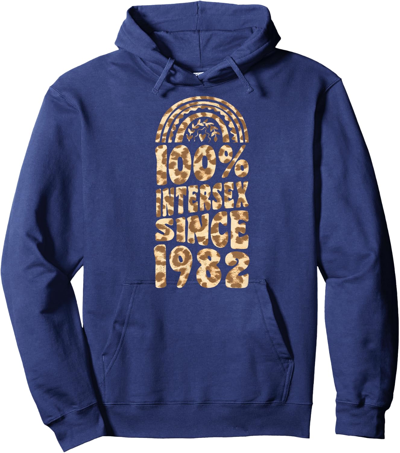 100 Percent Intersex Since 1982 Bohemian Rainbow Birthday Hoodie - Hoodie | Navy