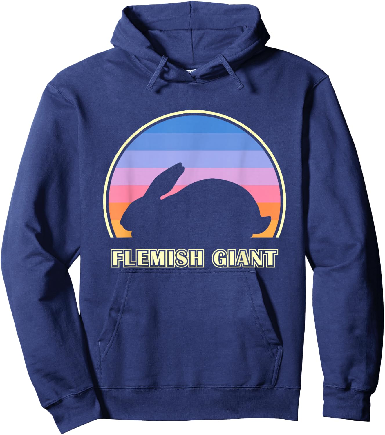 Flemish Giant Vintage Sunset Rabbit Hoodie - Hoodie | Navy
